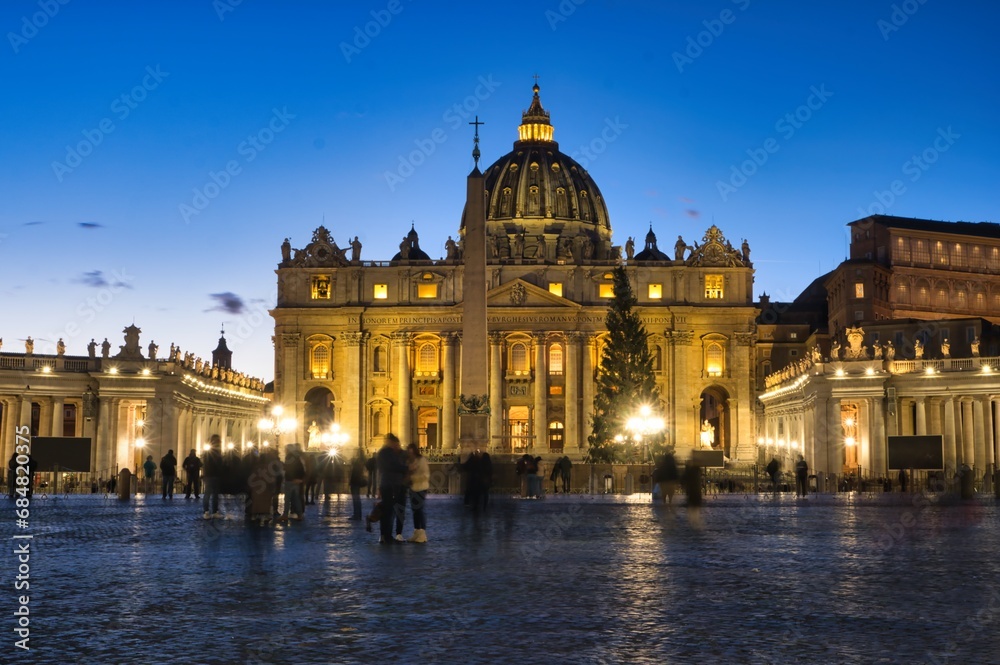 Vatican basilica at sunset Rome Italy