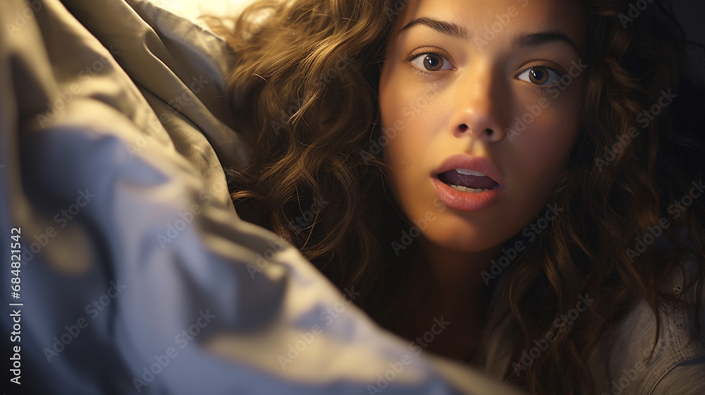 emotions and nightmare or waking up, sleep and insomnia or aroused or sexual satisfaction, multiracial woman, 20s 30s emotions and nightmare or waking up, sleep and insomnia or aroused or sexual satisfaction, multiracial woman, 20s 30s