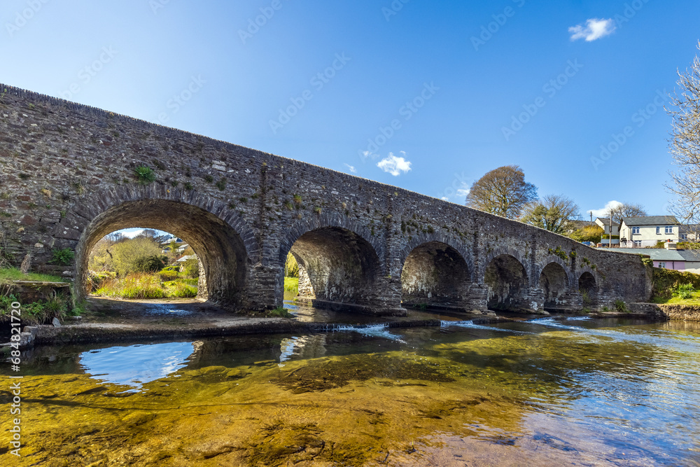 Withypool Bridge over the River Barle, Exmoor, Devon, England, UK