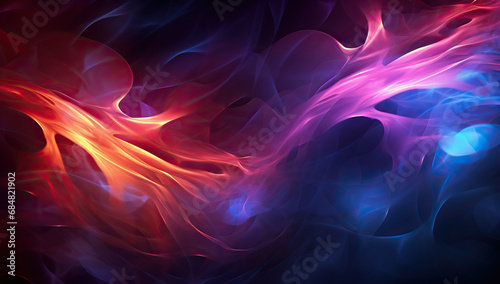 the color and shape of a fire burns on the black background, in the style of futuristic chromatic waves. colorful flaming clouds wallpaper