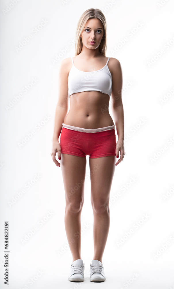 Fitness attire modeled with subtle elegance Fitness attire modeled with subtle elegance