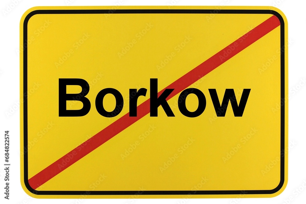 Illustration eines Ortsschildes der Gemeinde Borkow in Mecklenburg-Vorpommern Illustration eines Ortsschildes der Gemeinde Borkow in Mecklenburg-Vorpommern