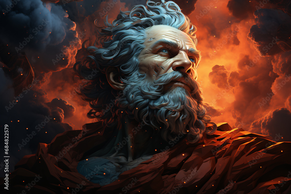 Zeus the Thunderer. God of the sky, thunder, lightning, in charge of ...