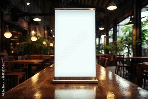 Empty billboard in a restaurant awaiting savory specials and delightful promotions
