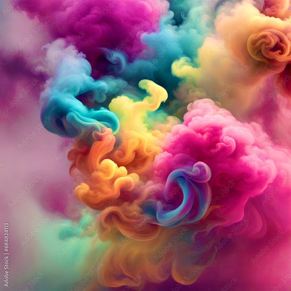 Colorful smoke cloud background 
