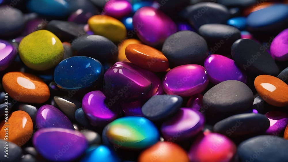 Abstract background of small stones with different shapes and colors with a random design Abstract background of small stones with different shapes and colors with a random design