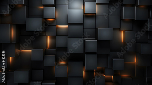 Anthracite Dimensions: Illuminated Rectangles in Abstract Wall Design