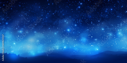 Abstract background with space, stars and nebula in blue tones