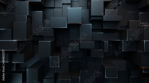 Abstract Luminosity: Dark Anthracite Wall with Geometric Lights