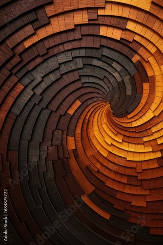Wooden 3D background with Fibonacci inspired design
