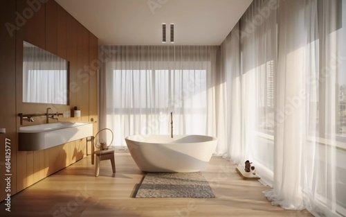 Luxurious Escape: Dive into the Serene Elegance of a Modern and Pristine Bathroom Haven!