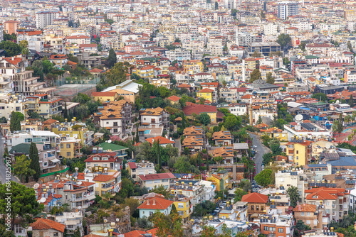 Alanya neighborhoods in greenery, Turkey.