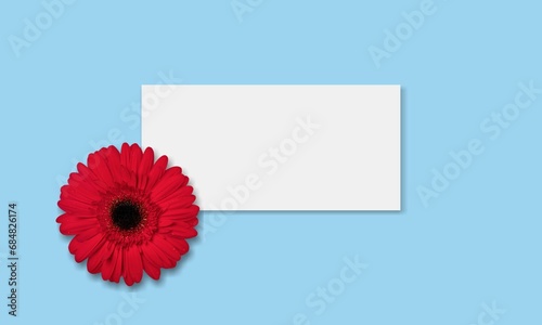 Red fresh aroma flower with Remembrance Day card