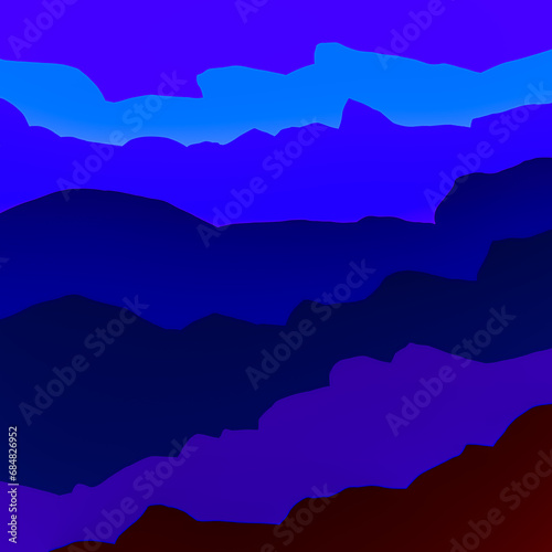landscape with many mountain peaks