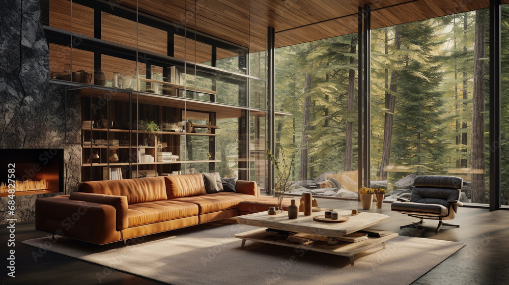 Nature-Inspired Living: Loft Design in a Forest Home