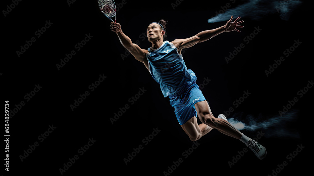 Elegant and controlled badminton serve Elegant and controlled badminton serve