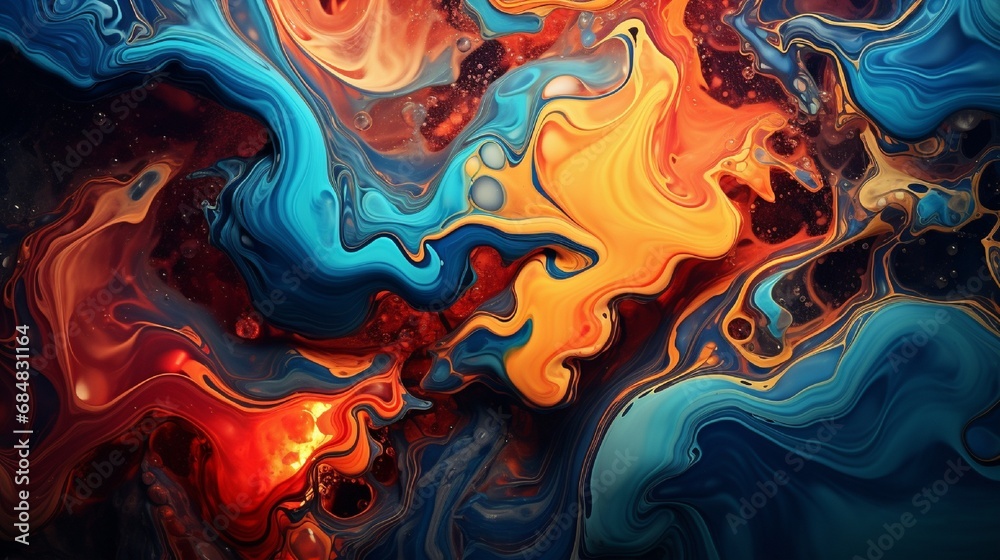 Splashes of liquid creating intricate patterns, resulting in a visually stunning abstract background. Splashes of liquid creating intricate patterns, resulting in a visually stunning abstract background.