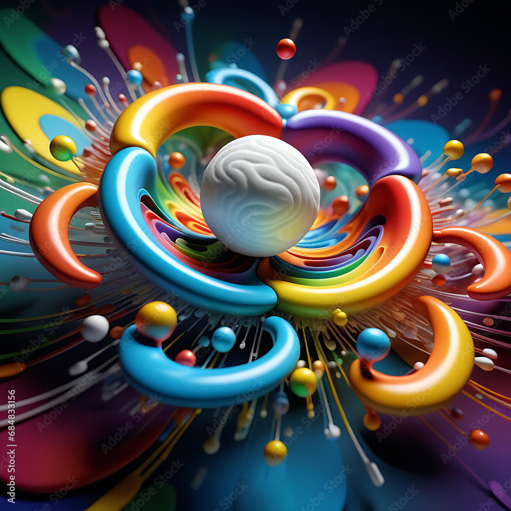 Obraz premium abstract background with colorful 3d circles
