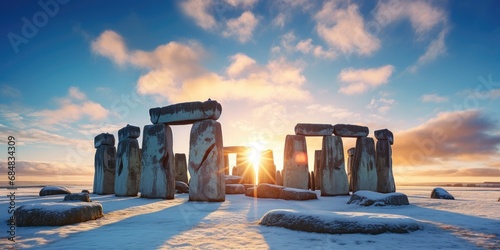 Stonehenge view in winter
