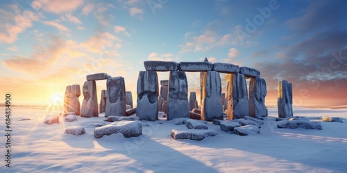 Stonehenge view in winter