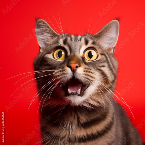 red cat with surprised face