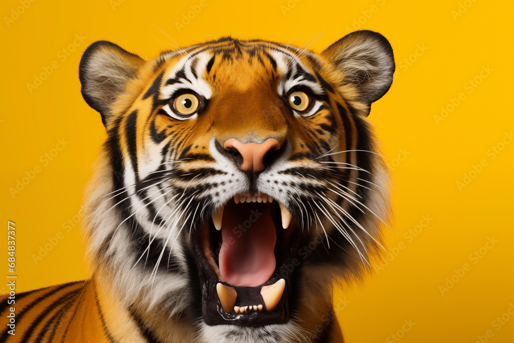 funny tiger with surprised face