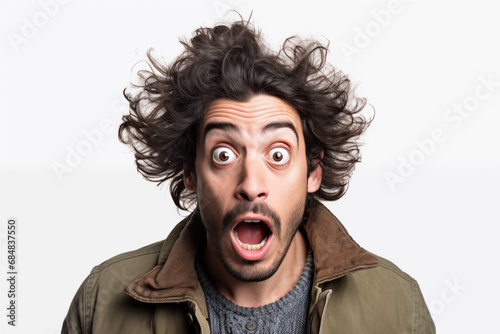 man with surprised face