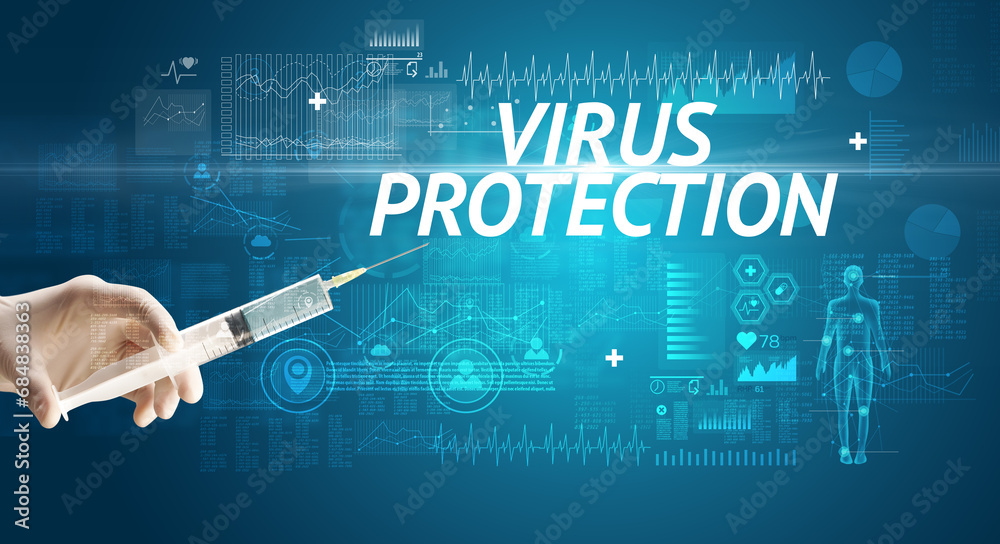 Syringe needle with virus vaccine Syringe needle with virus vaccine