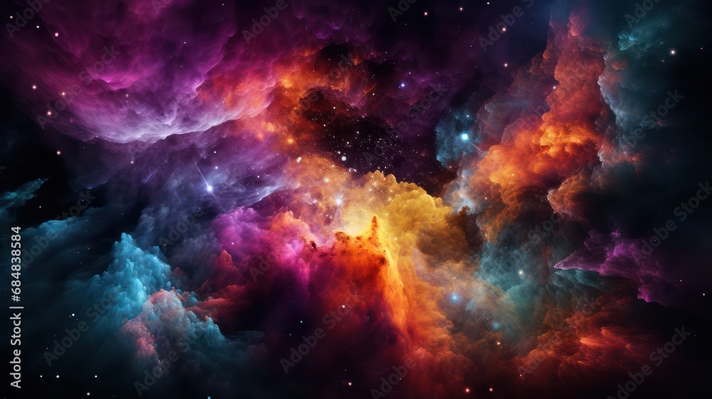 Astronomical colorful nebula background
