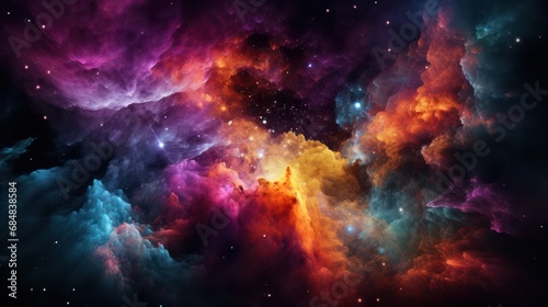 Astronomical colorful nebula background