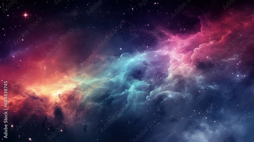 Fototapeta premium Vibrant nebula astronomy wallpaper