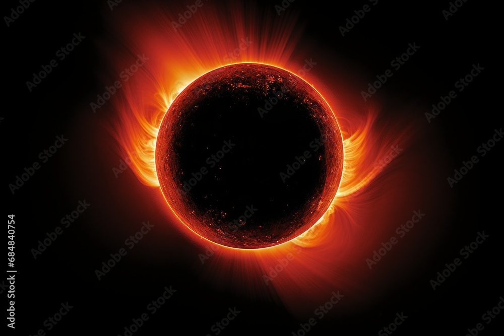 Spectacular natural phenomenon total solar eclipse with mesmerizing celestial display