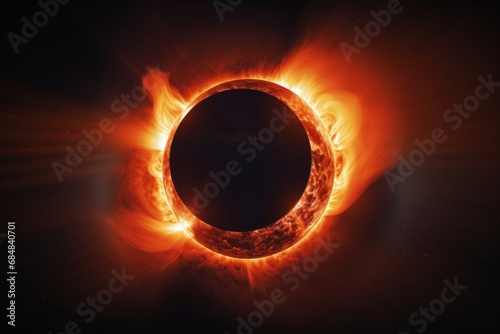 Total solar eclipse captivating celestial event with the moon completely blocking the sun