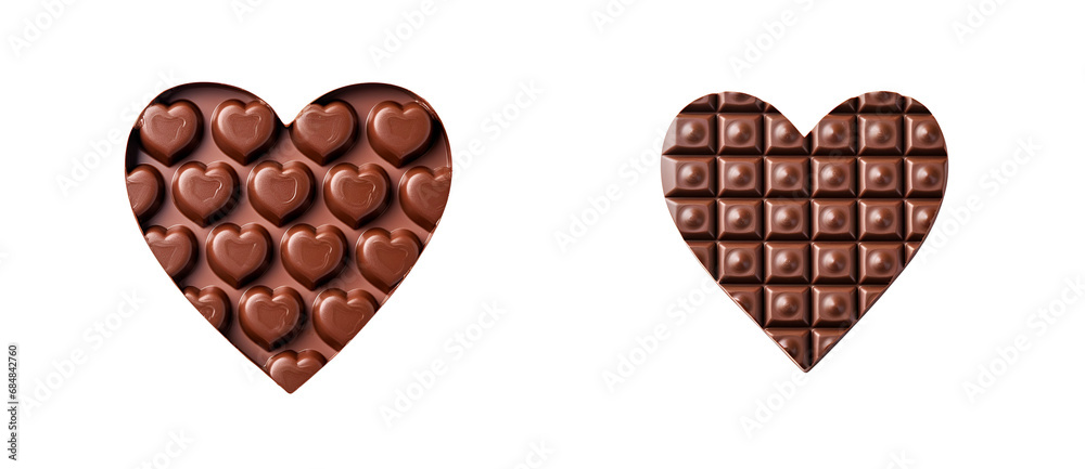 Valentine’s Day Heart-Shaped Chocolate Bar, Isolated on Transparent Background, PNG Valentine’s Day Heart-Shaped Chocolate Bar, Isolated on Transparent Background, PNG