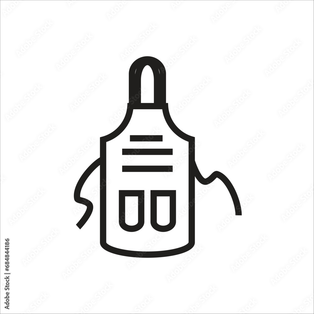 apron vector icon line template apron vector icon line template