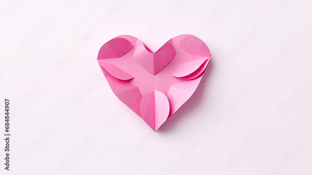 Fototapeta premium Heart shape, full paper, white background.
