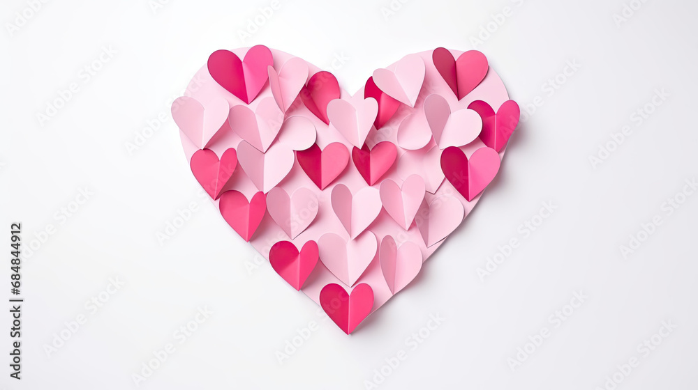Heart shape, full paper, white background. Heart shape, full paper, white background.