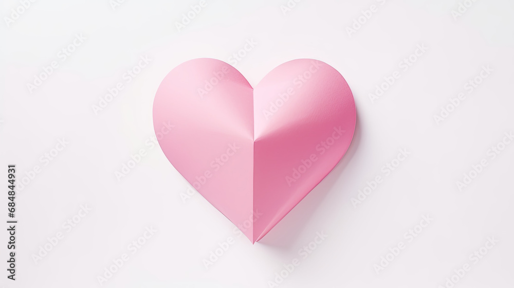 Heart shape, full paper, white background.