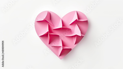 Heart shape, full paper, white background.