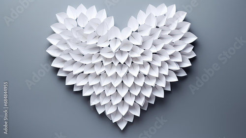 Heart shape, full paper, white background.