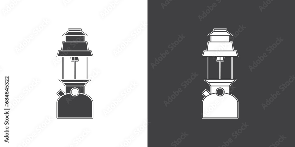 Classic Storm lights icon, Classic lantern in simple flat icon style vector illustration, Classic lamp logo icon design, Vector illustation of classic lamp isolated on black and white background.