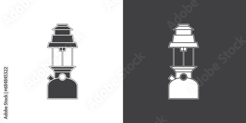 Classic Storm lights icon, Classic lantern in simple flat icon style vector illustration, Classic lamp logo icon design, Vector illustation of classic lamp isolated on black and white background.