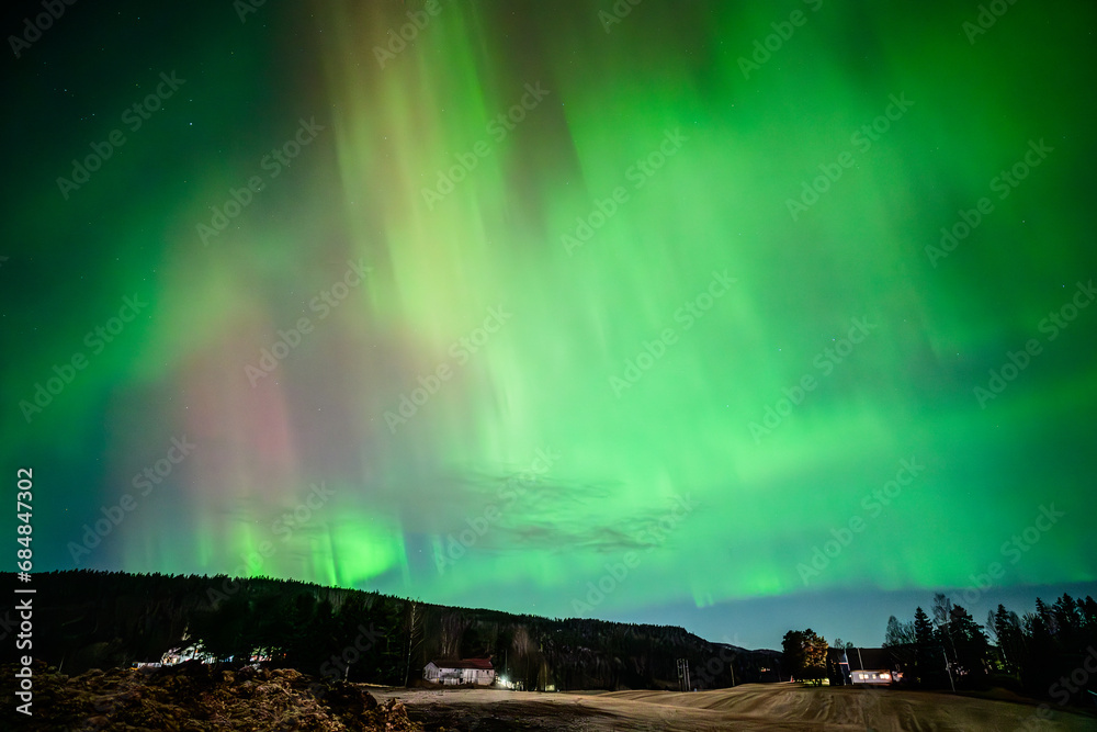 Aurora borealis filled the sky with colors