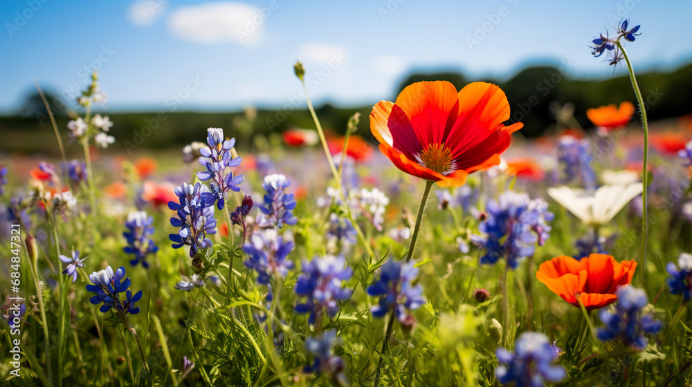 A field of flowers. Generative Ai A field of flowers. Generative Ai