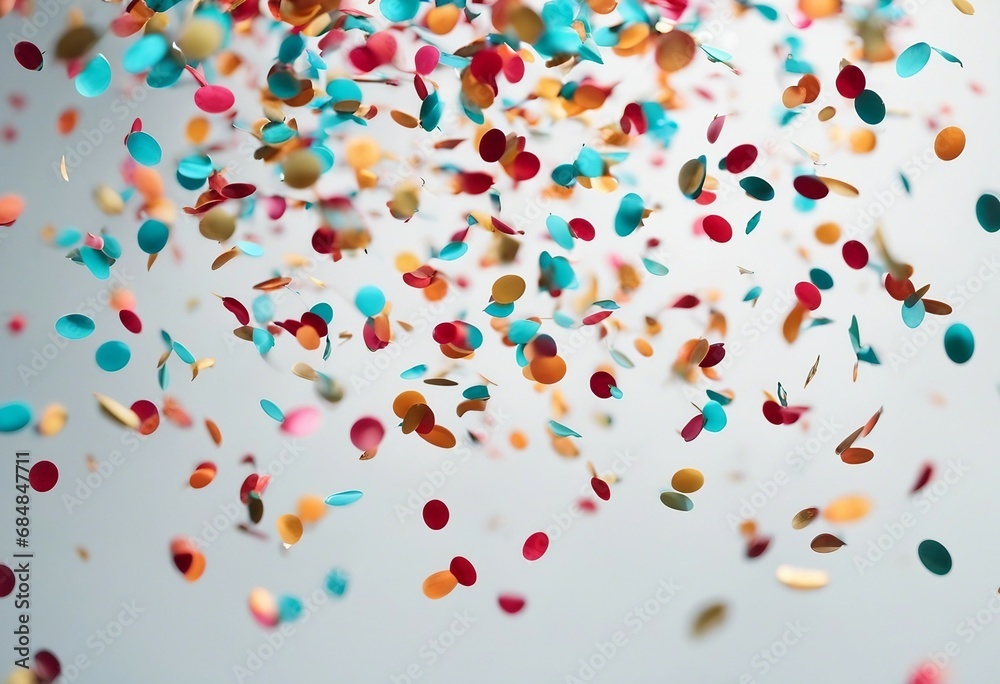 Colorful confetti falling downwards isolated on white background Colorful confetti falling downwards isolated on white background