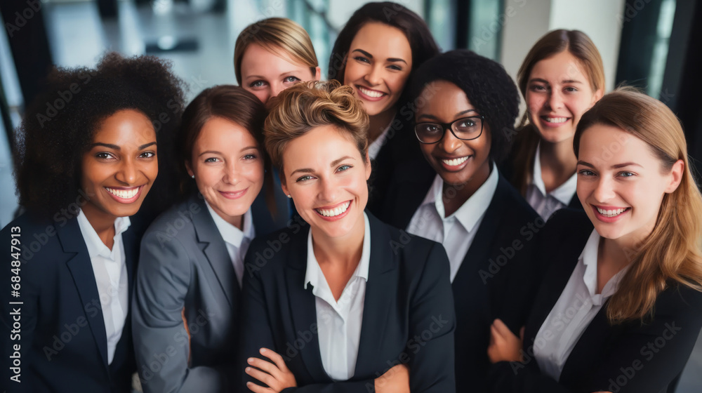 group of women in a team at work