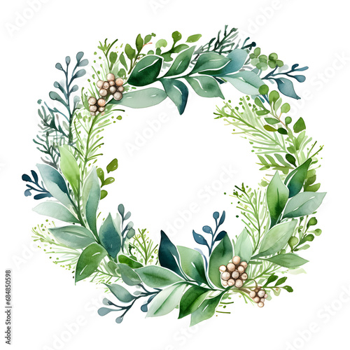 Christmas joy symbol watercolor, isolated on white background