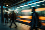 People train railway subway platform motion travel transportation station blurred