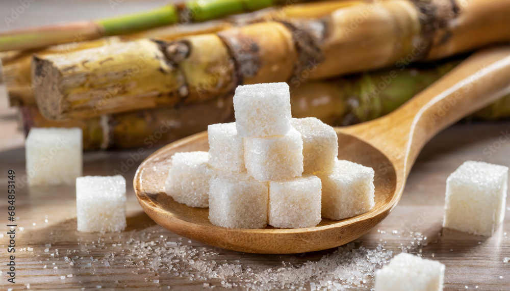 Fototapeta premium Sugar obtained from natural sugar cane