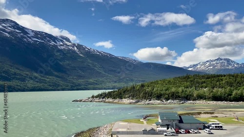 Skagway, Alaska: Temsco Helicopter sightseeing tours of glaciers and dog sled camps. Popular cruise excursions in Skagway, gold rush town on inside passage. Yakutania Point, Taiya Inlet.